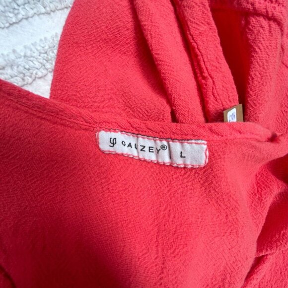 Gauzey Women's V-Neck Sleeveless Asymmetric V. Joyce Dress Pink Size Large New - Picture 3 of 10